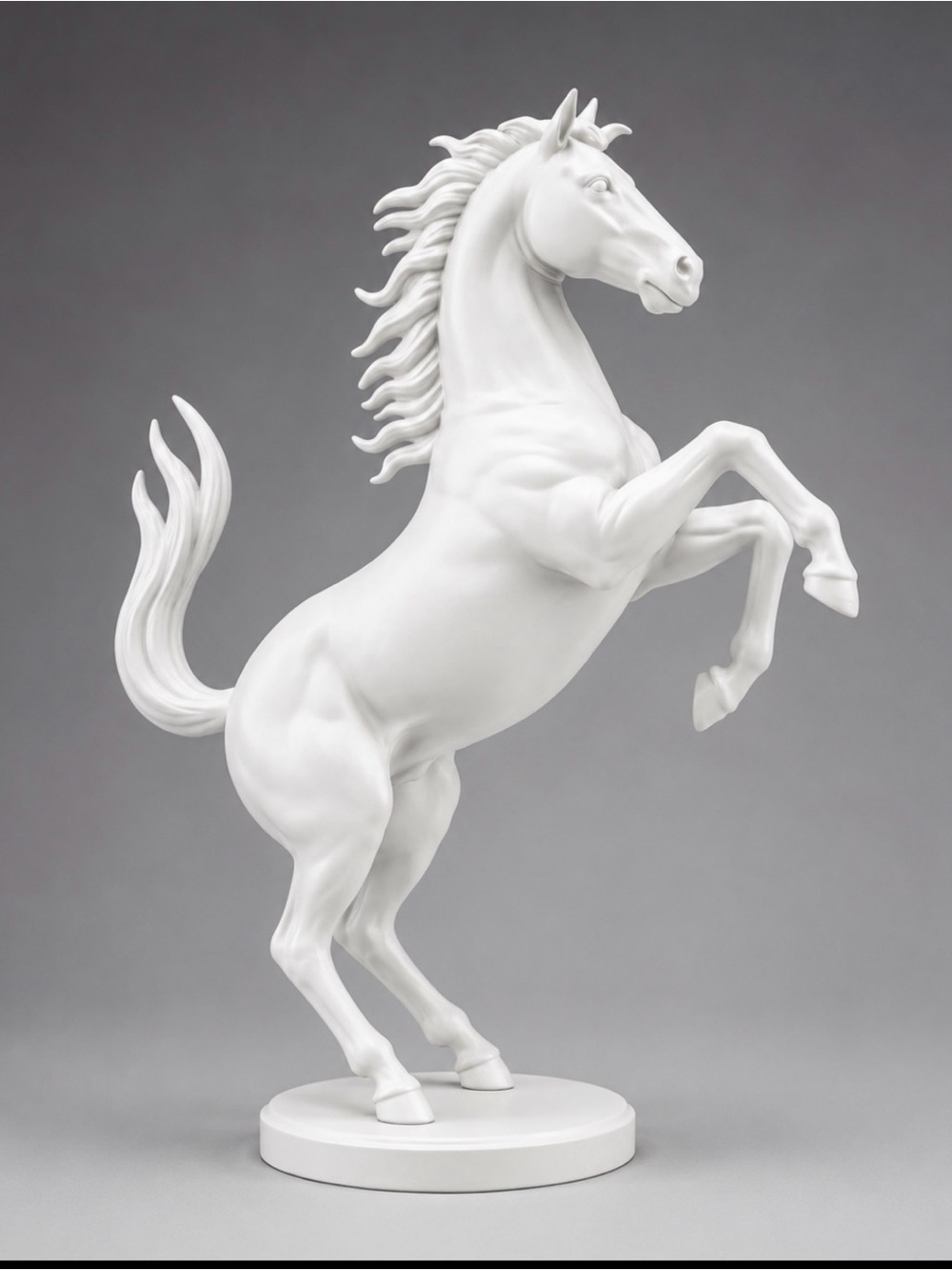 White Rearing Horse Statue - Home Art Decorative Sculpture